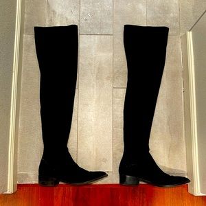 Jody over the knee black suede boots